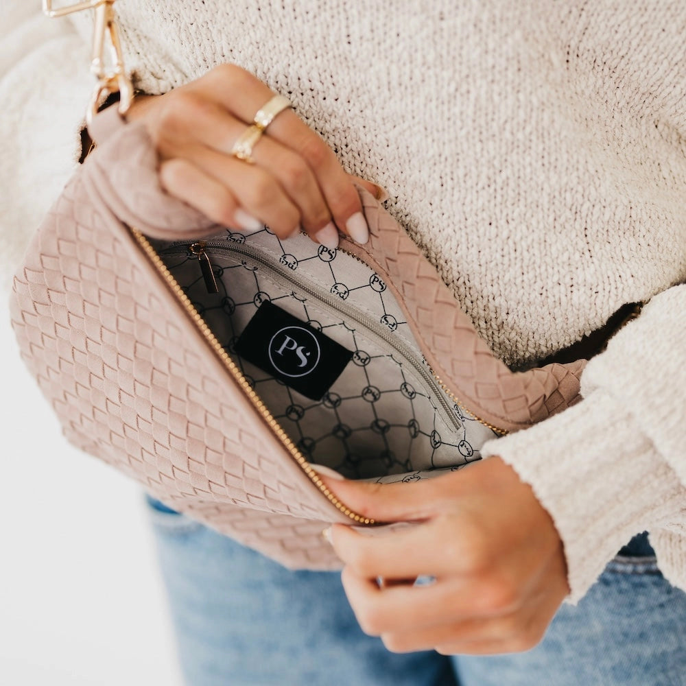 Suede Westlyn Woven Bum Bag Taupe