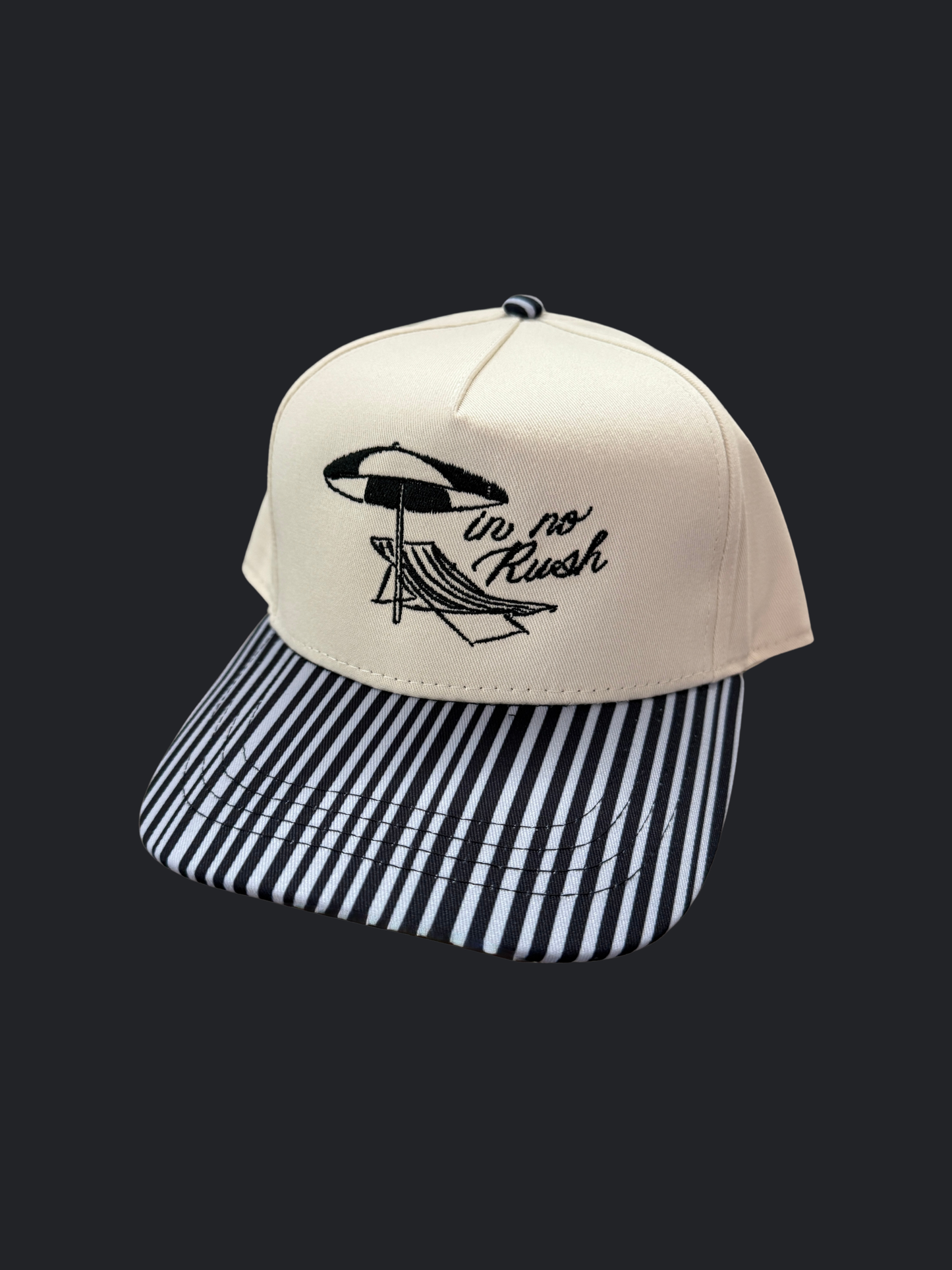 In No Rush Striped Trucker Hat