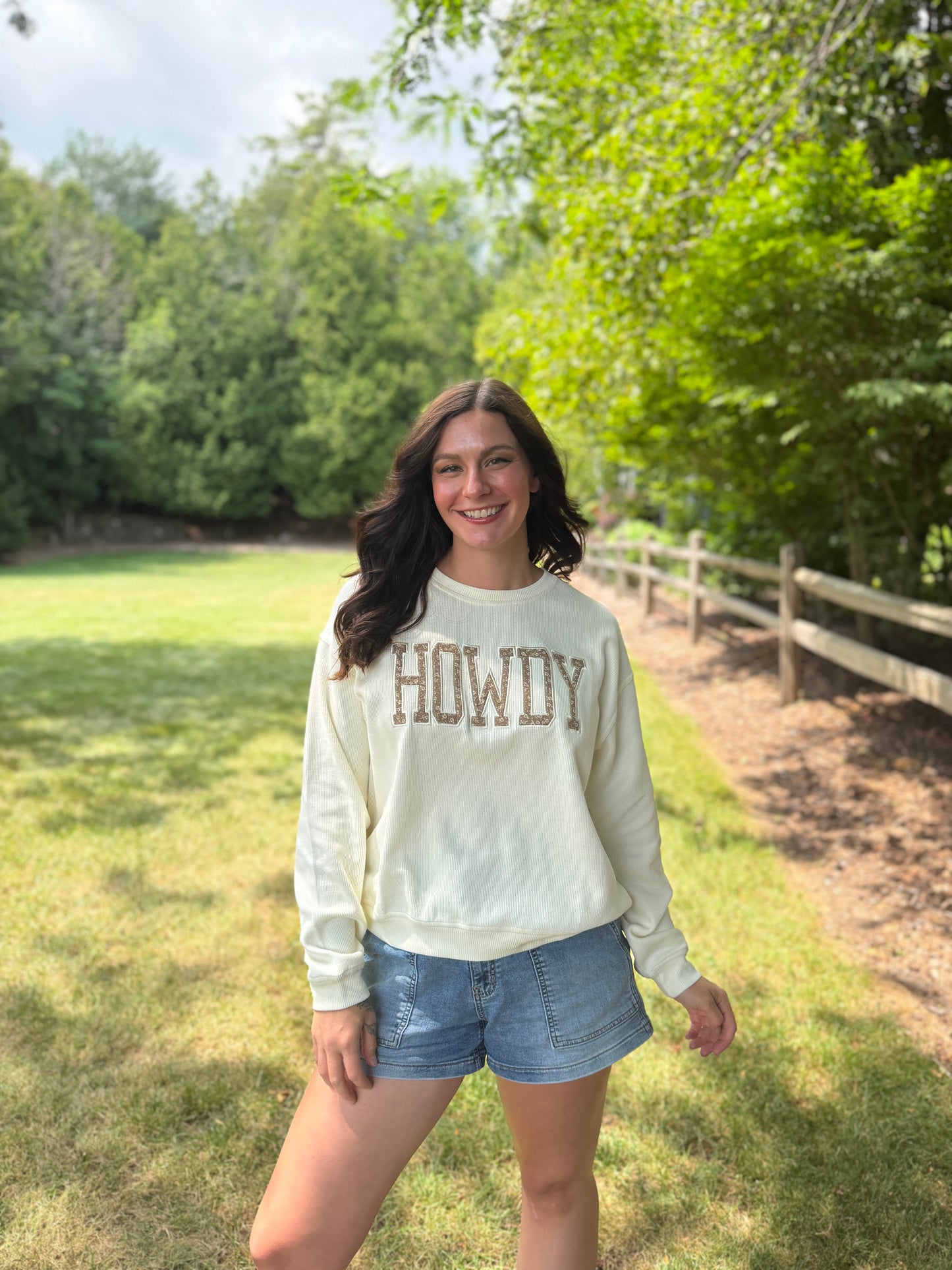 Howdy Floral Graphic Sweatshirt Off White