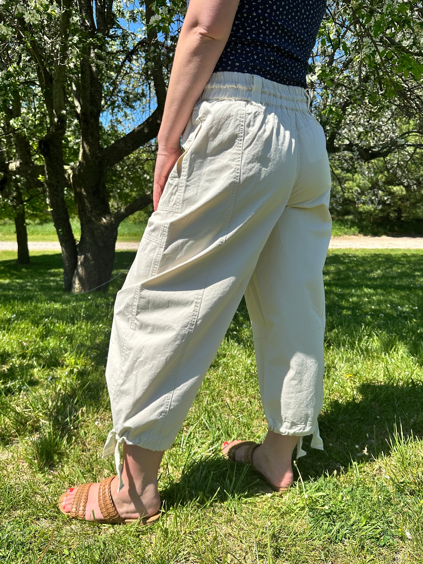 Mineral Wash Tied Cuff Joggers Bone