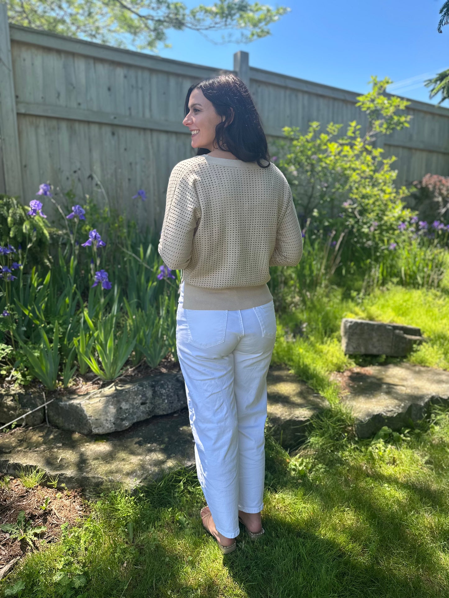 Stretch Barrel Leg Denim White