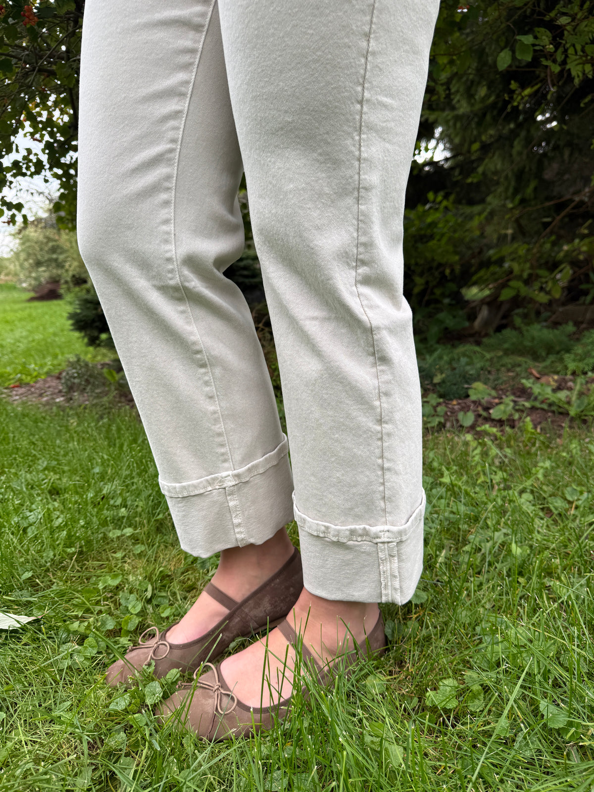 Straight Wide Leg Crop Pant Khaki