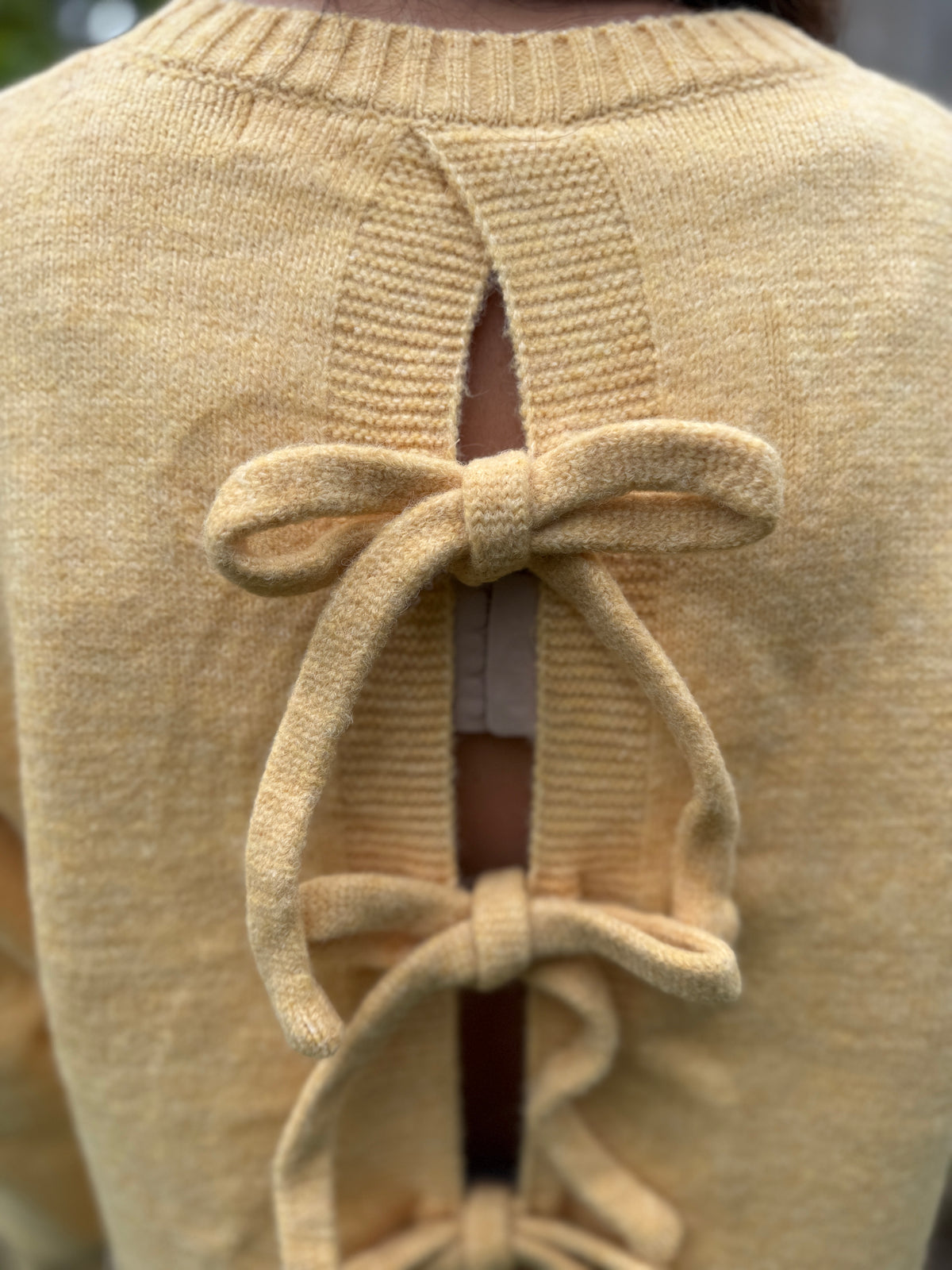 Back Tie Sweater Yellow