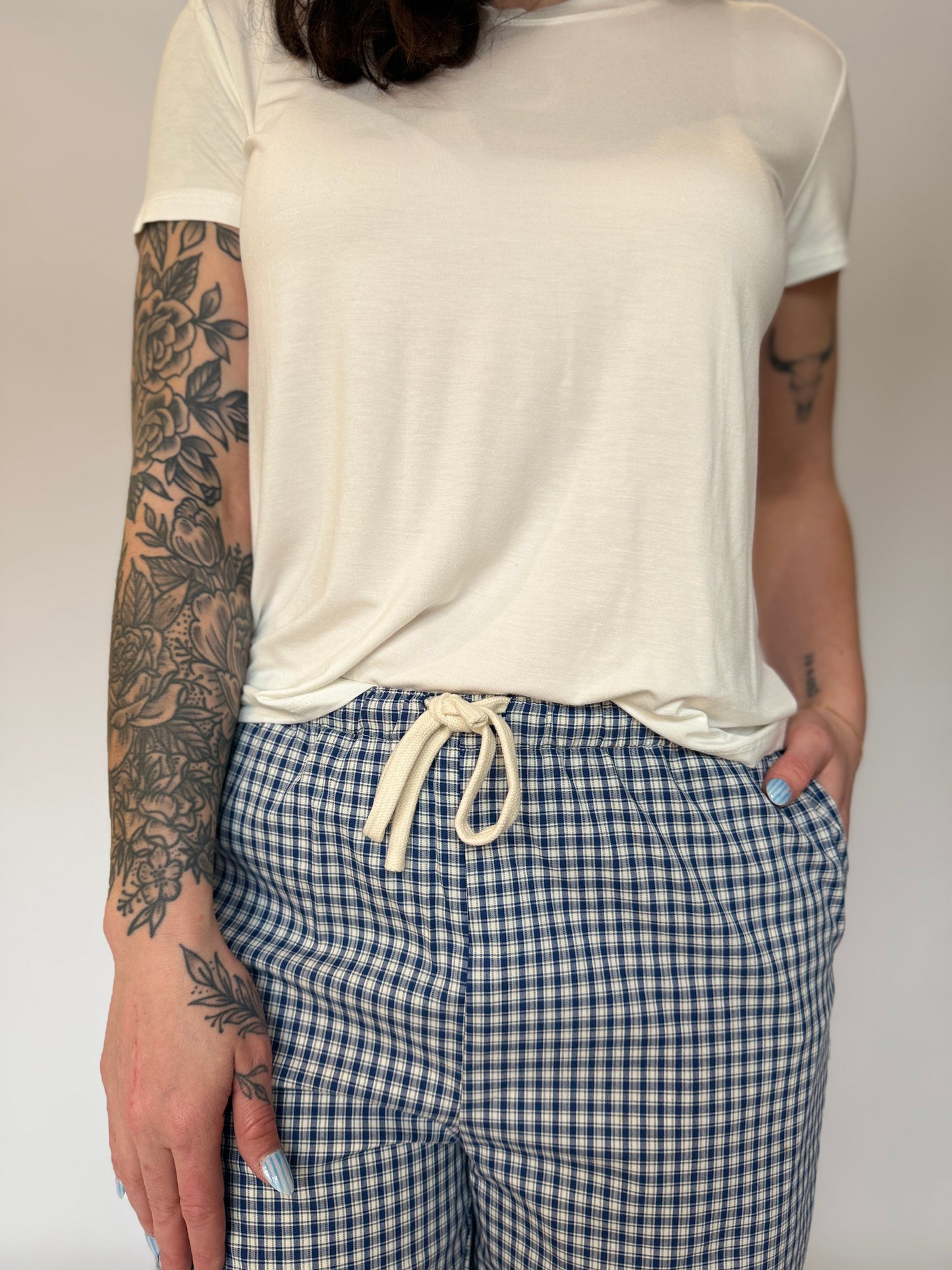 Loose Fit Adjustable Tie Pant Navy