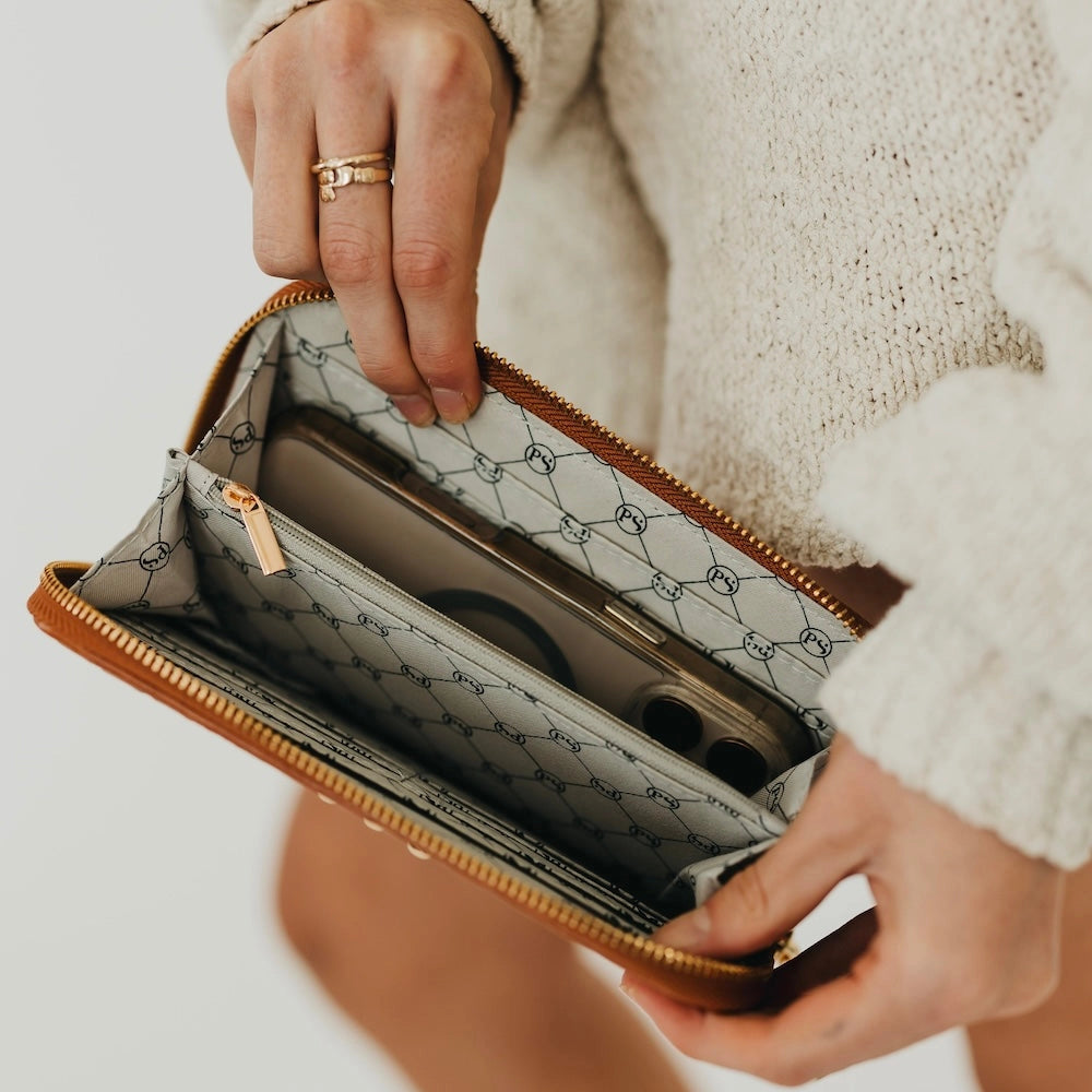 Lenni Woven Wallet Checkered Black