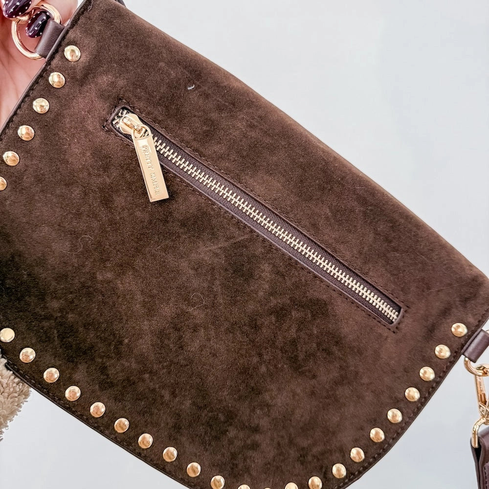 Sabrina Studded Suede Bum Bag Chocolate