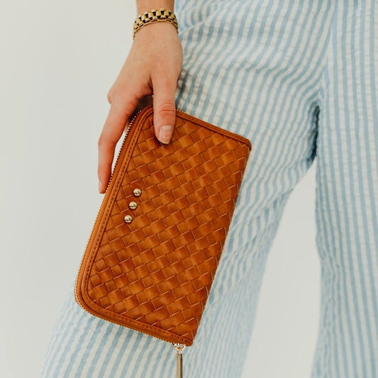 Lenni Woven Wallet Brown