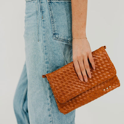 Wrenlee Woven Flap Crossbody Brown