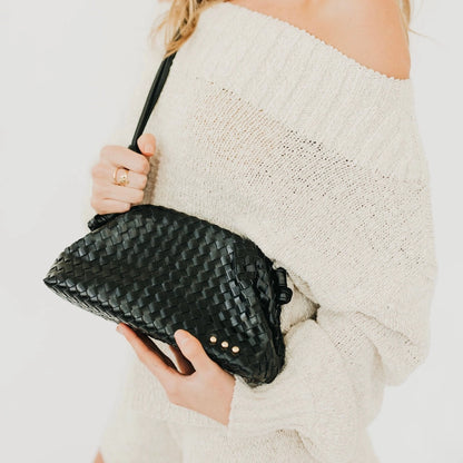 Lacy Woven Crossbody Black