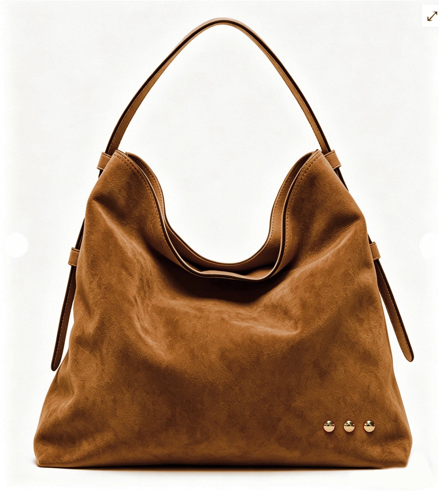 Evie Suede Hobo Shoulder Bag Brown