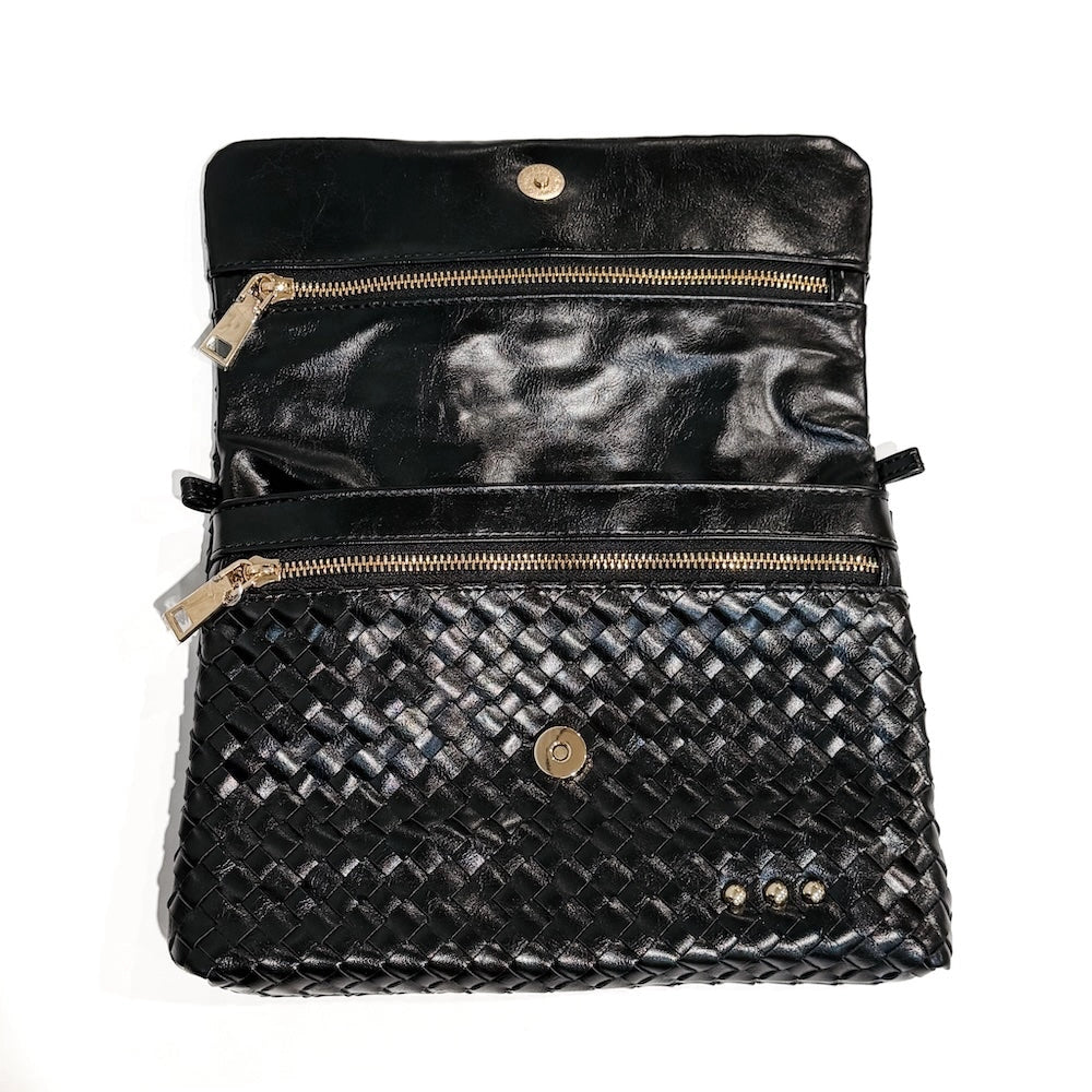 Wrenlee Woven Flap Crossbody Brown