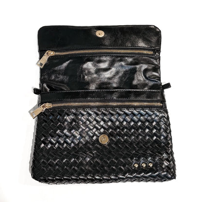 Wrenlee Woven Flap Crossbody Brown
