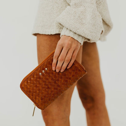 Lenni Woven Wallet Brown