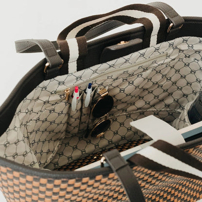 Woven Tiffany Tote Bag Brown