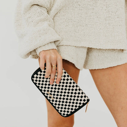 Lenni Woven Wallet Checkered Black
