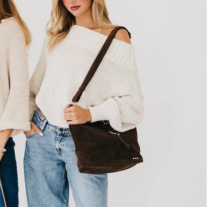 Rosemary Suede Bucket Bag Chocolate