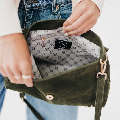 Miranda Suede Flap Crossbody Brown