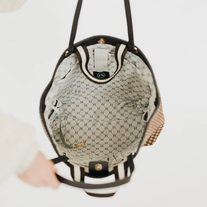 Woven Tiffany Tote Bag Brown