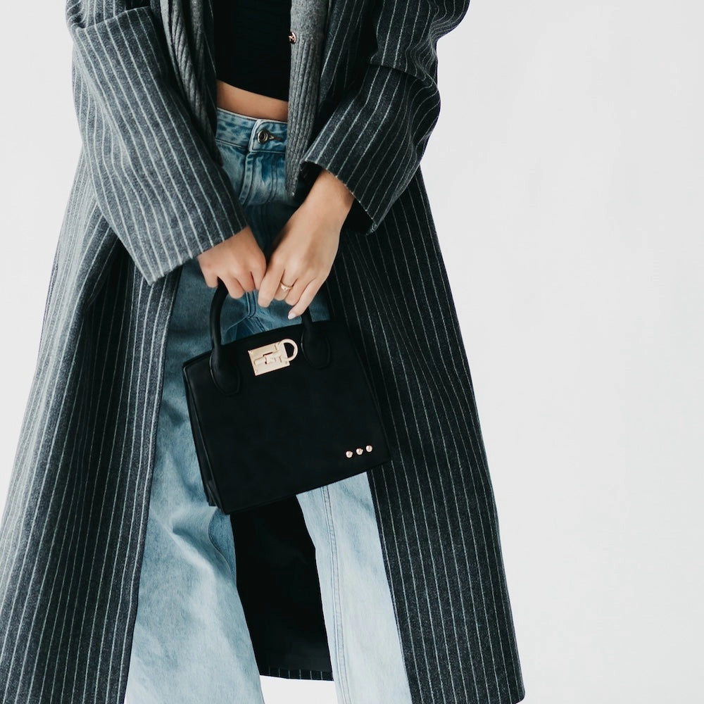 Nixie Nubuck Small Tote Black