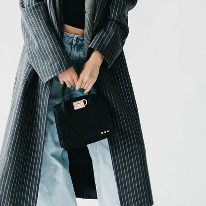 Nixie Nubuck Small Tote Black