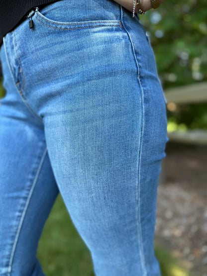 Mid Rise Straight Leg Denim