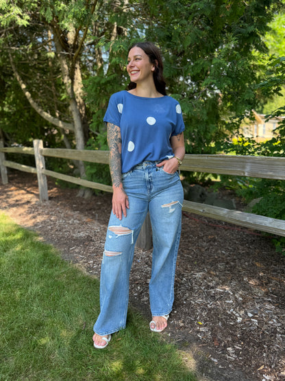 High Rise Wide Leg Denim