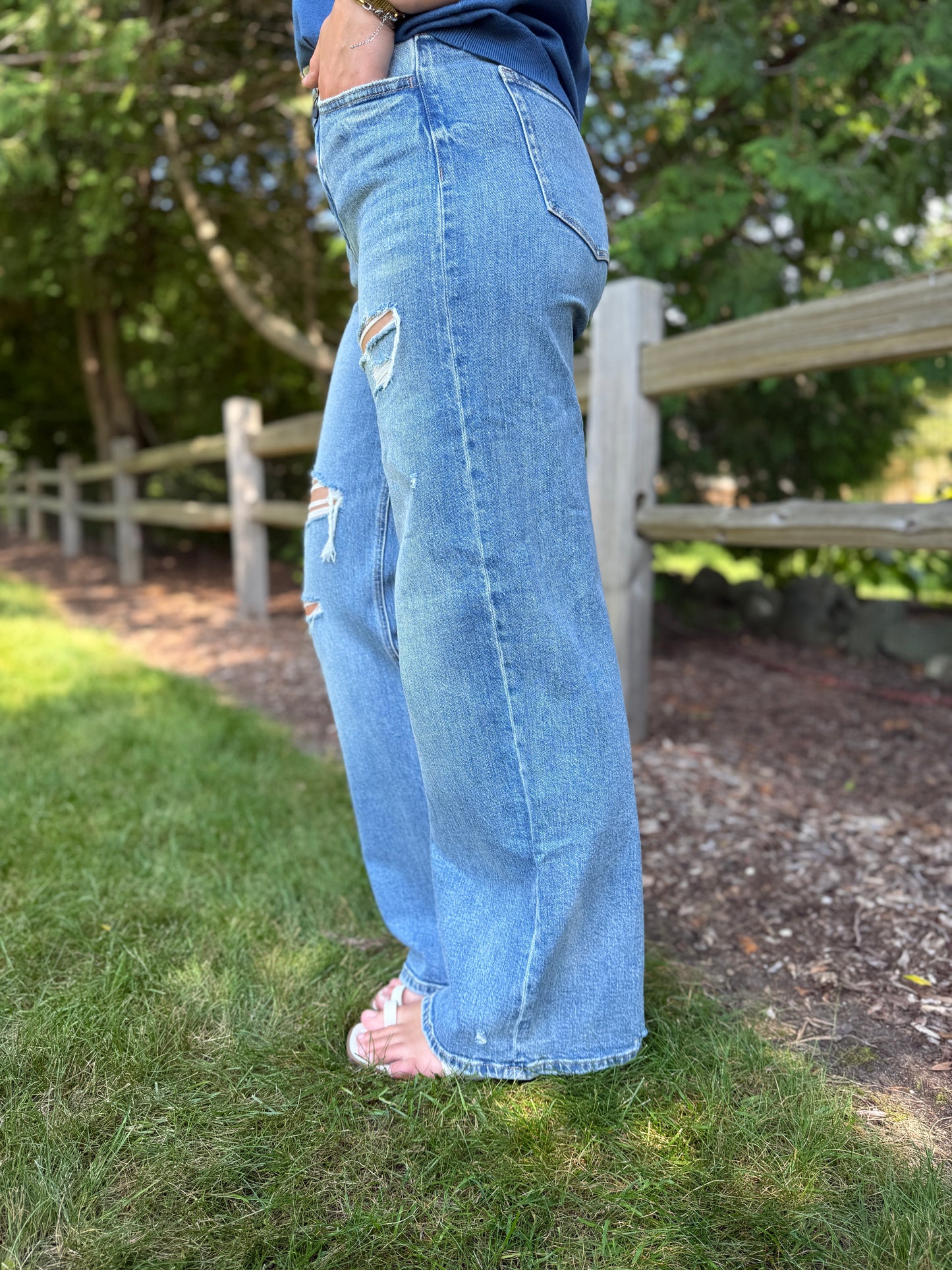 High Rise Wide Leg Denim
