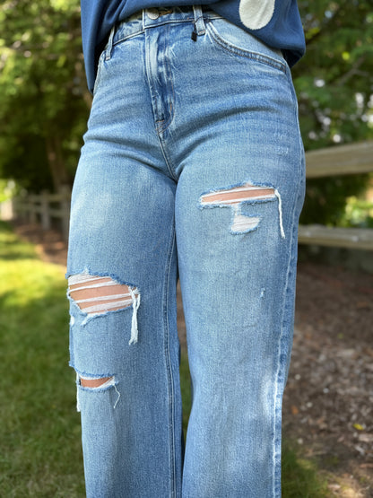 High Rise Wide Leg Denim