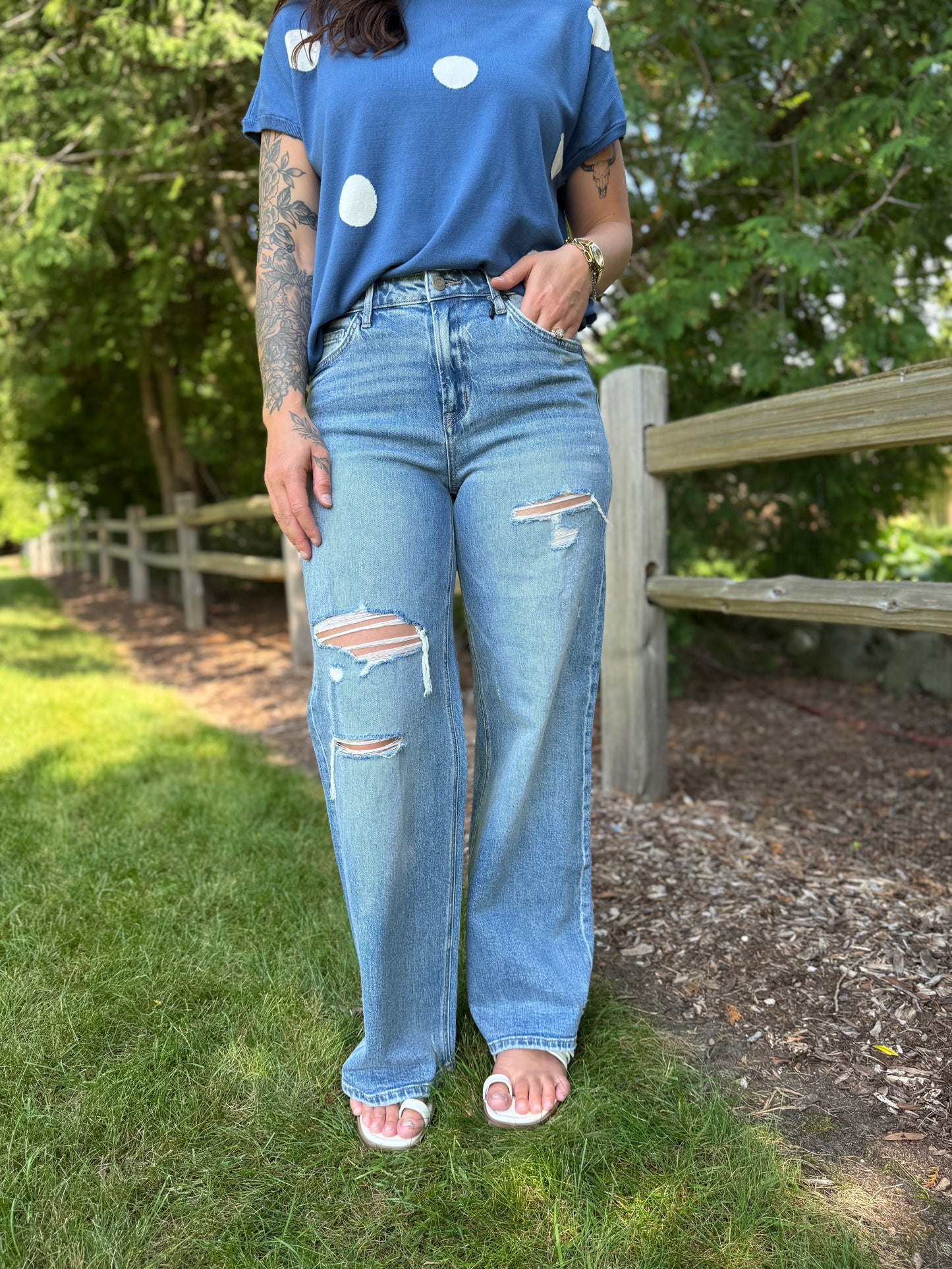 High Rise Wide Leg Denim