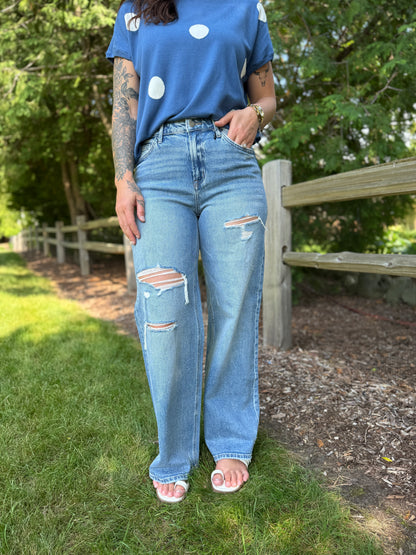 High Rise Wide Leg Denim