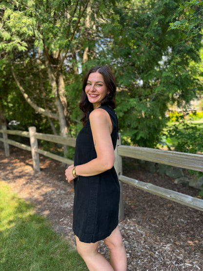 Sleeveless Back Zip Dress Black