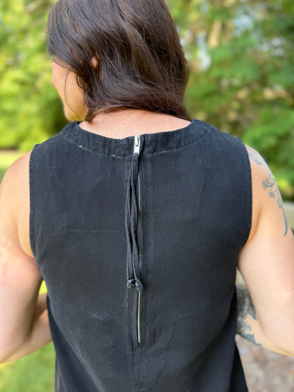 Sleeveless Back Zip Dress Black