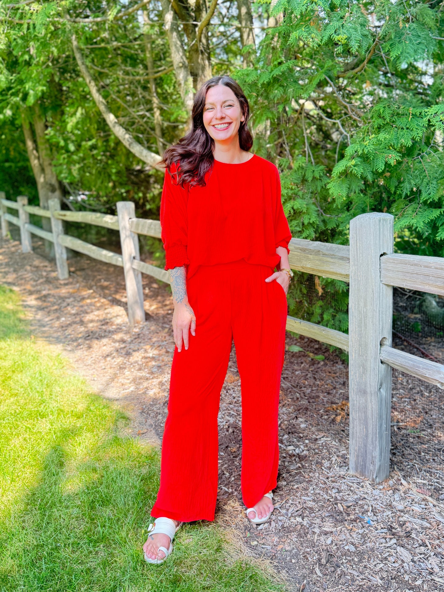 Flowy Wide Leg Pant Orange