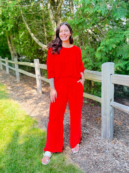 Flowy Wide Leg Pant Orange