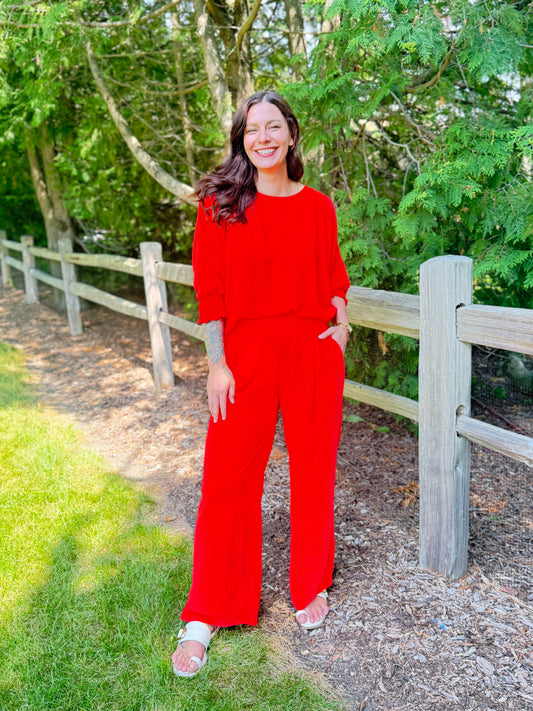 Flowy Wide Leg Pant Orange