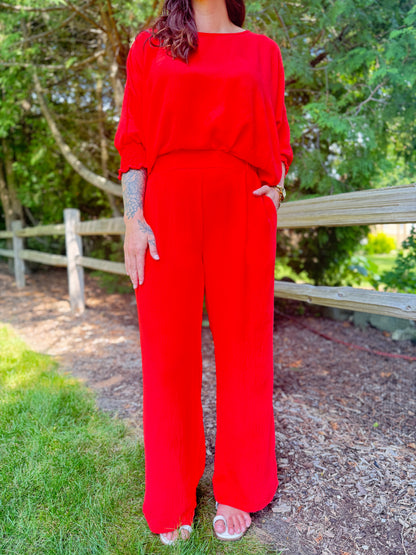 Flowy Wide Leg Pant Orange