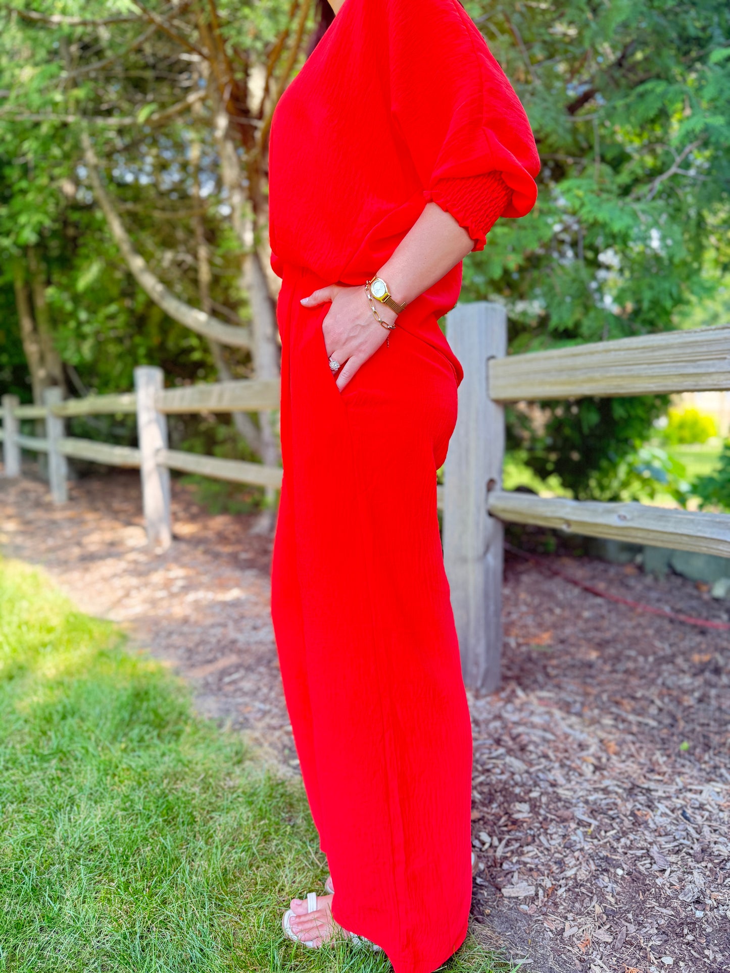 Flowy Wide Leg Pant Orange