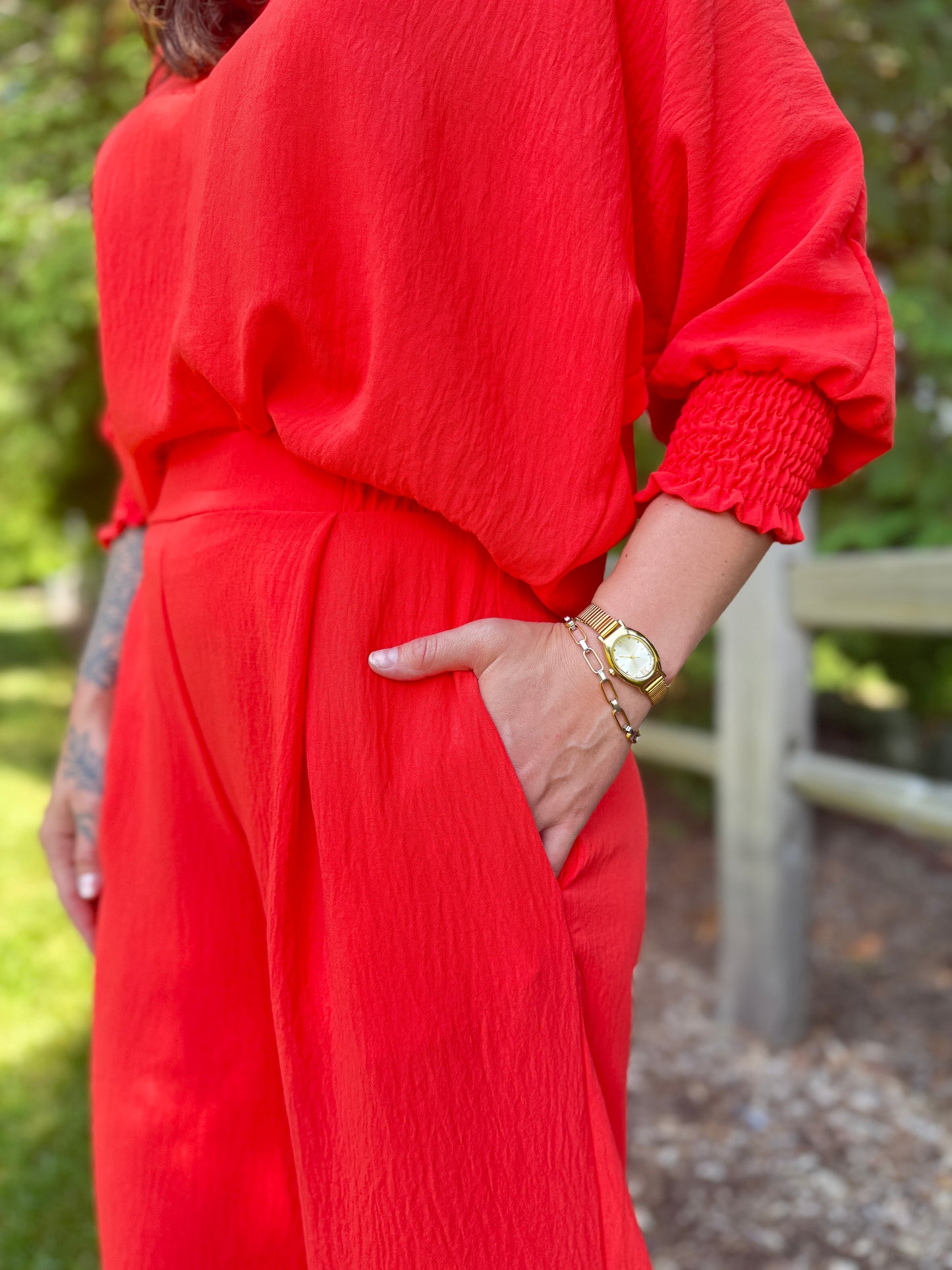 Flowy Wide Leg Pant Orange