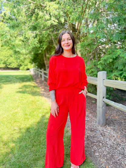 Flowy Wide Leg Pant Orange