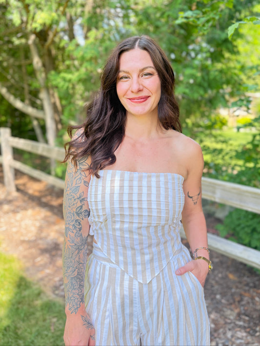 Strapless Bandana Top Taupe