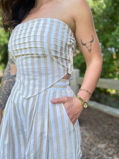 Strapless Bandana Top Taupe