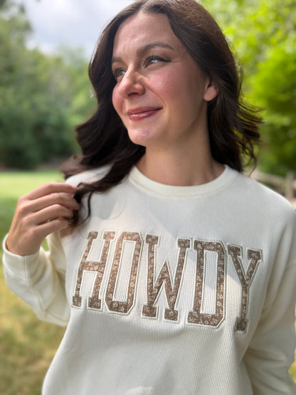 Howdy Floral Graphic Sweatshirt Off White
