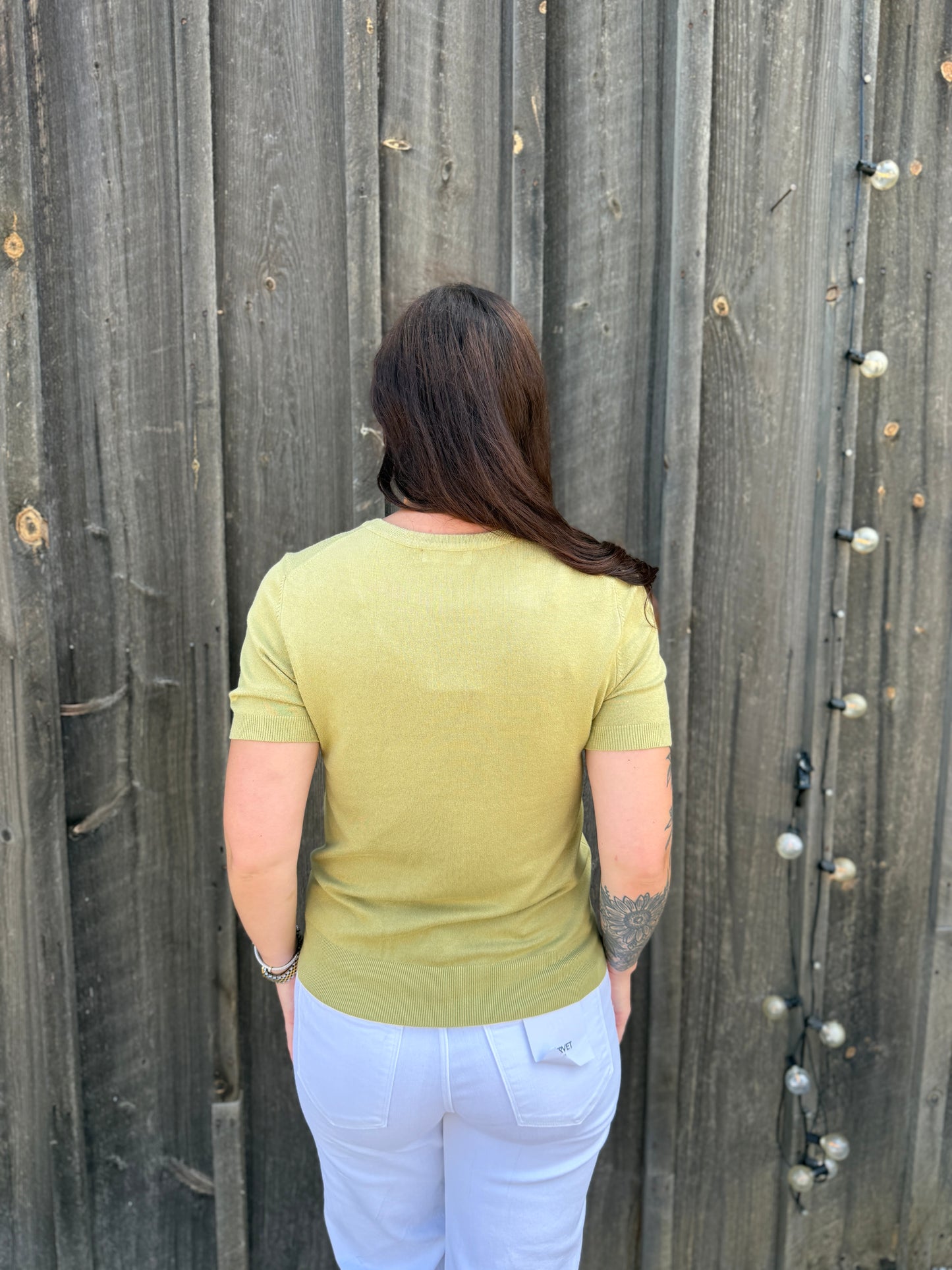 Soft Short Sleeve Sweater Light Green