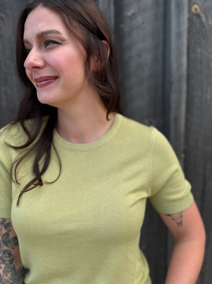Soft Short Sleeve Sweater Light Green