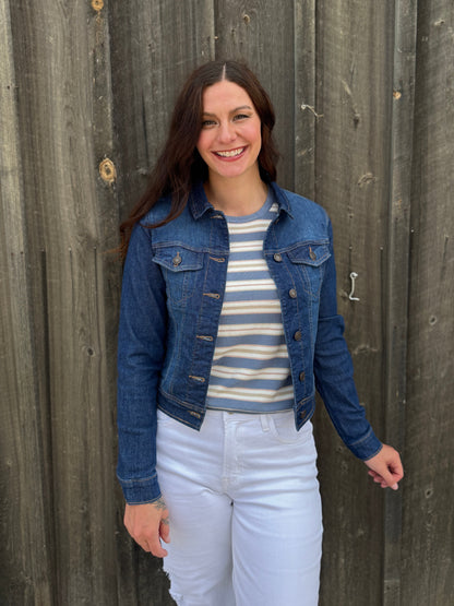Classic Dark Denim Stretch Jacket