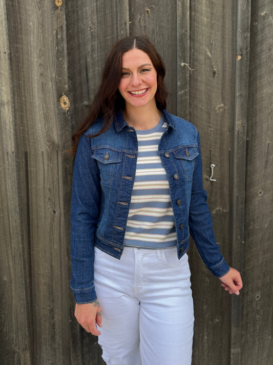 Classic Dark Denim Stretch Jacket