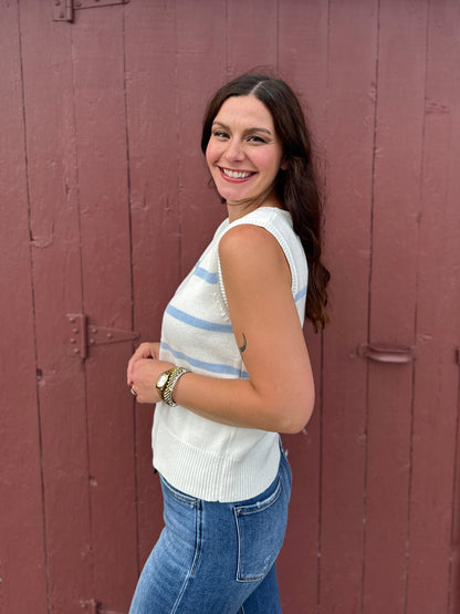 Striped Anchor Tank Sweater