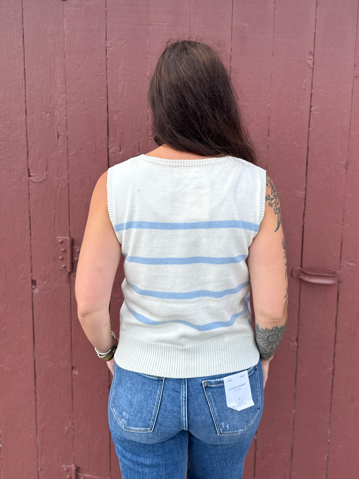 Striped Anchor Tank Sweater