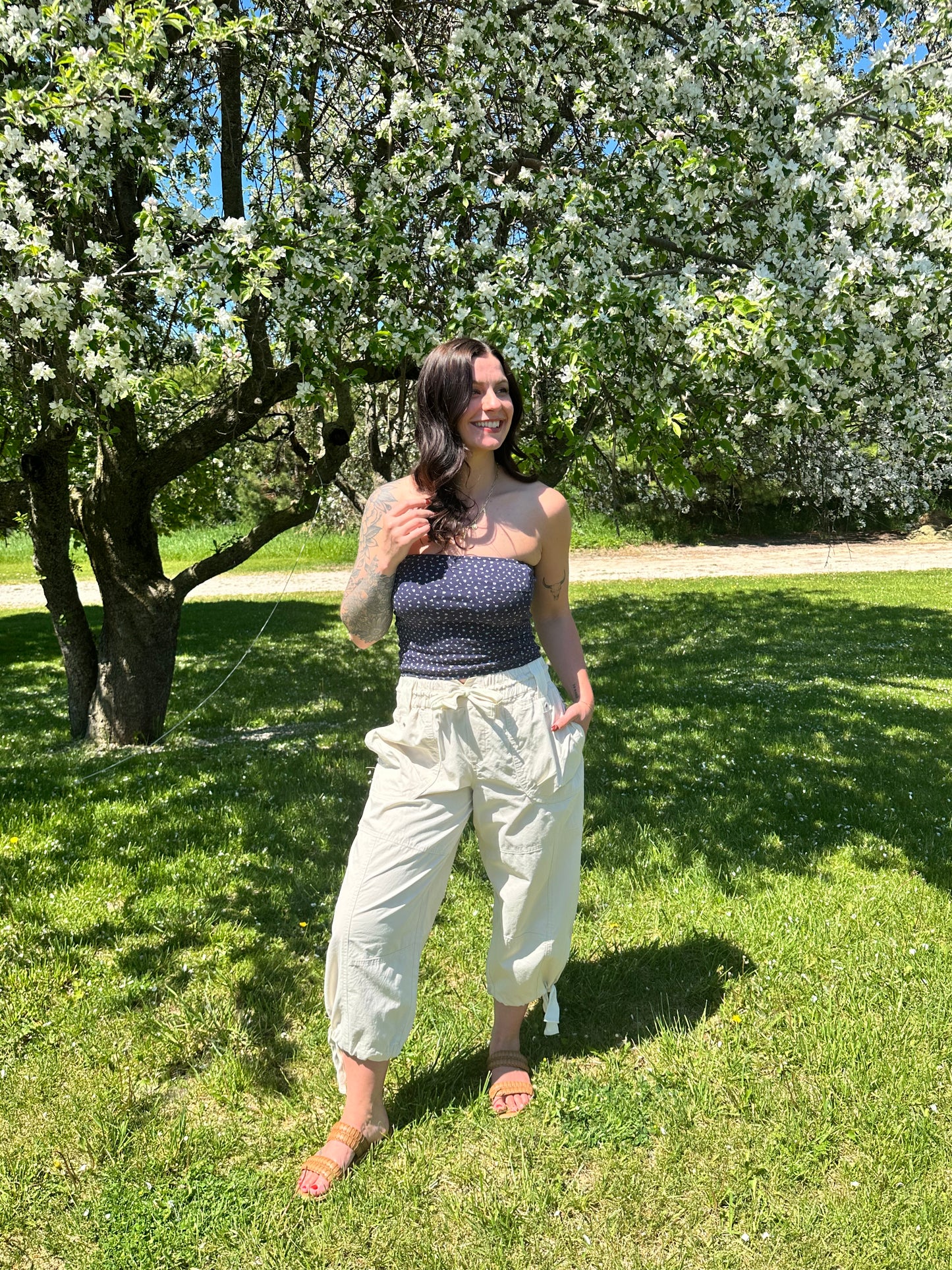 Mineral Wash Tied Cuff Joggers Bone