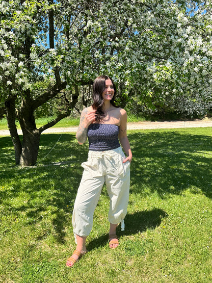 Mineral Wash Tied Cuff Joggers Bone